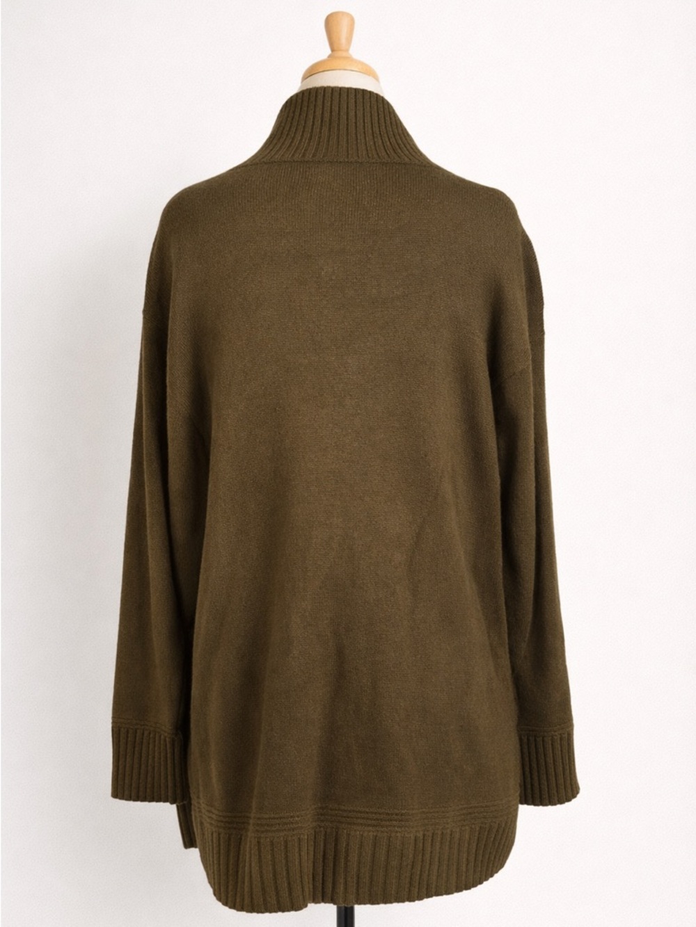 Anthropologie Margarita Tunic Sweater Moss Green Mock Neck Button Shoulder NWT M - Picture 8 of 16